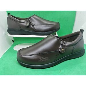 Dr.Max 703 Leather Upper Brown Zip Comfort Shoes Ladies Size 8 Wide